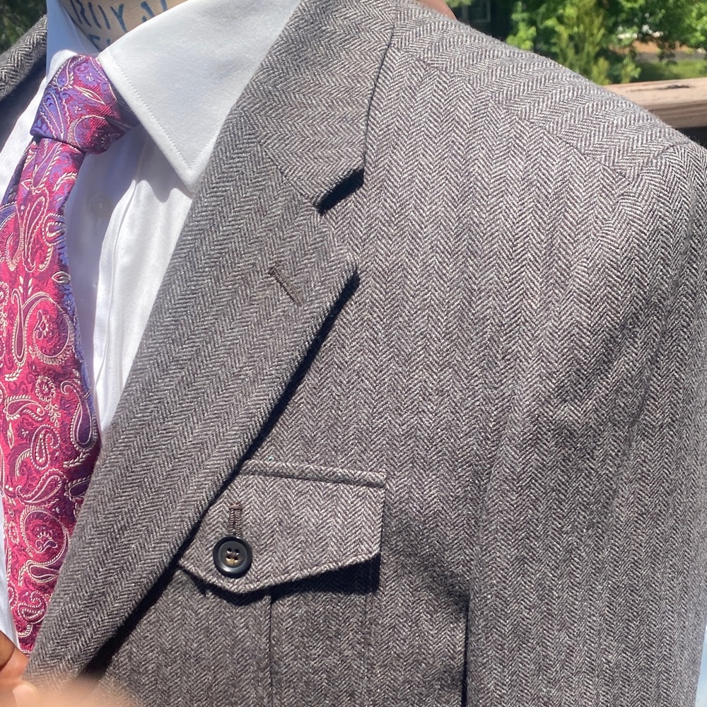 Tasso Elba Gray Wool Blend Field Jacket with Flap Pockets - Picture 5 of 5